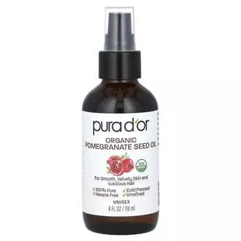 Pura D or, органическое масло семян граната, 4 жидких унции (118 мл)