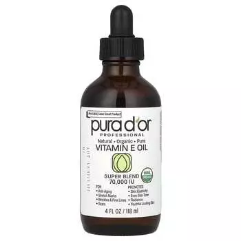 Pura D or, Professional, масло витамина Е, 70 000 МЕ, 4 жидких унции (118 мл)
