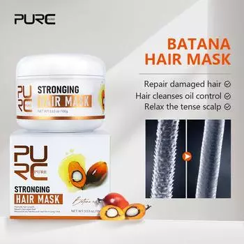 PURC Batana Oil Hair Mask Укрепление корней волос Разглаживание Питание Восстановление Поврежденные вьющиеся волосы Лечение Уход за волосами белый
