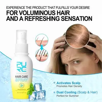 PURC спрей для роста волос для мужчин и женщин биотин средства для быстрого роста волос лечение выпадения волос восстановление роста утолщение волос уход жёлтый