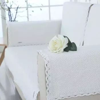 Pure Beige White All Year Round Neutral Cotton and Linen Sofa Cushion Fabric Simple Modern Old Coarse Cloth Non-Slip Sofa Cover Anti-Static