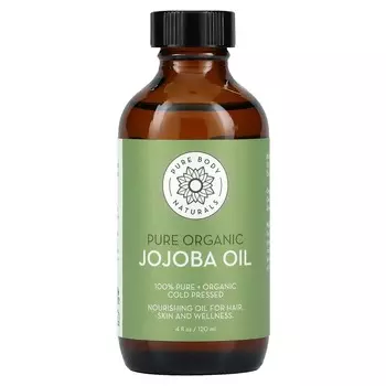 Pure Body Naturals, чистое органическое масло жожоба, 4 жидких унции (120 мл)