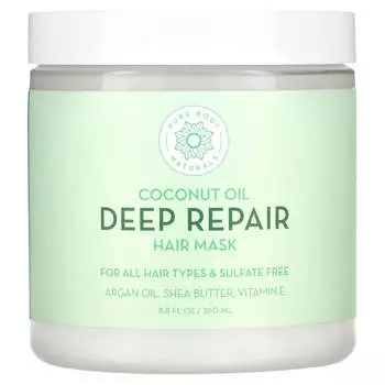 Pure Body Naturals, Кокосовое масло, Маска для глубокого восстановления волос, 8,8 жидких унций (260 мл)