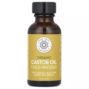 Pure Body Naturals, Органический набор касторового масла холодного отжима, 1 жидкая унция (30 мл)