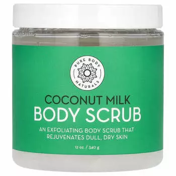 Pure Body Naturals, Скраб для тела с кокосовым молоком, 12 унций (340 г)
