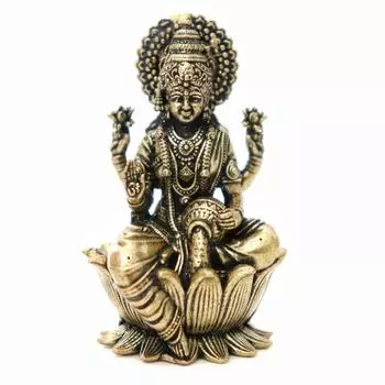 Pure Brass Lakshmi Devi Idol | 2 Inch | Idol | Laxmi MATA Murti | Maa Laxmi Murti | Small Idols for Pooja Room - Home Decor | 2 INCH