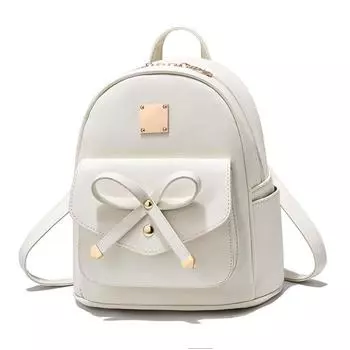 Чистый цвет простой женский рюкзак полностью соответствующий текстуре рюкзак бант украшение для пожилых людей