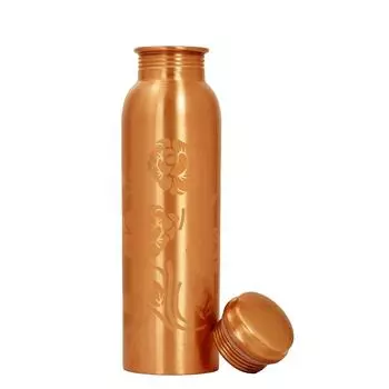 Бутылка для воды из чистой меди с изменяющим цвет волшебным цветочным дизайном розы, посуда для питья и назначение хранения, аюрведическая польза для здоровья, объем - 1000 мл