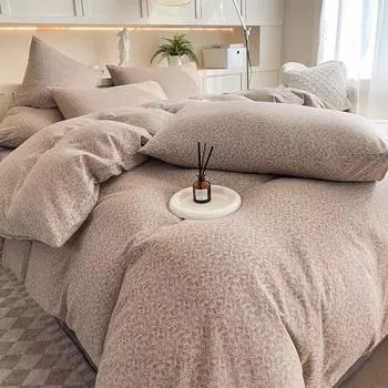 Pure Cotton Cotton Double-Layer Yarn 4-Pcs Set Class A Maternal Infant Grade Xiaoqing New Bed Sheet Mattress 3-Pcs Set Bedding 1.2m bed sheet three-piece set 1.5 * 2.0 quilt