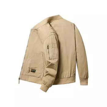 Куртка из чистого хлопка мужская весна и осень свободная большого размера верхняя часть и одежда повседневная инструменты M