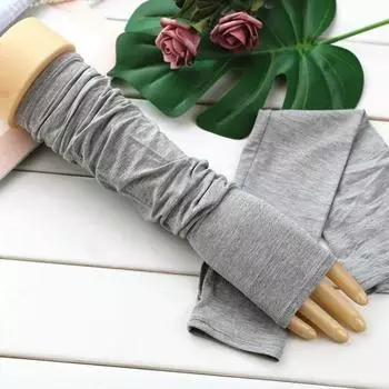 Pure Cotton Modal Cotton Arm Oversleeve Men s and Women s Long Oversleeve Gloves Arm Protector Wrist Oversleeve Air-Conditioned Room Heattech Straight-leg_Gray One size