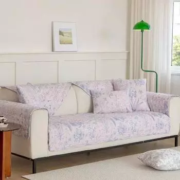 Чехол для дивана из чистого хлопка с принтом, противоскользящий, универсальный, для всех сезонов, подушка для дивана, устойчивая к царапинам у кошек, декоративные чехлы для дивана из твила 70x70cm 1pcs