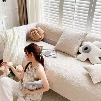 Pure Cotton Retro Washed Cotton Sofa Cushion Four Seasons Living Room Non-slip Sofa Cover Pure Cotton Sofa Cushion 70*70cm