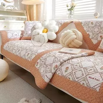 Pure Cotton Sofa Cushion All Year Round Neutral Non-Slip Seat Cushions Pastoral Fabric Cotton Cover Cloth Minimalist Modern Leather Cover Cover