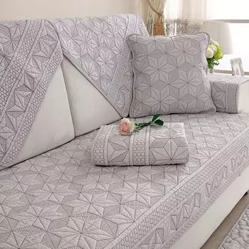 Pure Cotton Sofa Cushion Fabric Cotton Modern Minimalist Non-Slip Cushion Scandinavian All Year Round Universal Sofa Cover Cover Cloth Light gray Lucky Star 70*70cm