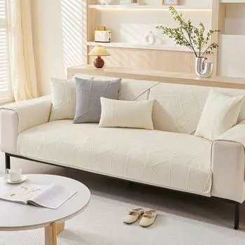 Подушка для дивана из чистого хлопка, тканевый нескользящий чехол для дивана, современный простой прямой чехол для дивана, универсальная подушка для сиденья на все времена года 70*70cm