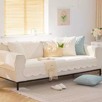 Pure Cotton Sofa Cushion for All Seasons, Cotton Non-slip, Modern Simple Embroidery Cushion, Leather Sofa Cover, Cover Cloth 70*70cm