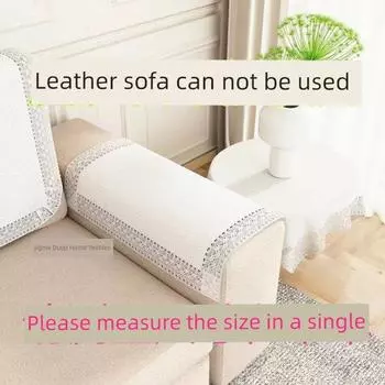 Pure Cotton Sofa Towel Embroidery Single Sofa Cover Towel Sofa Cover Fabric Sofa Cover Backrest Towel Armrest Non Slip No Embroider armrest (width 50/length 70cm