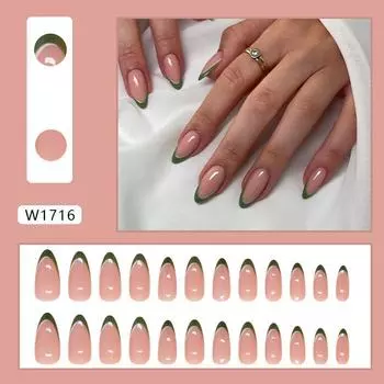 Pure Desire Pink French White Edge носимые накладные ногти
