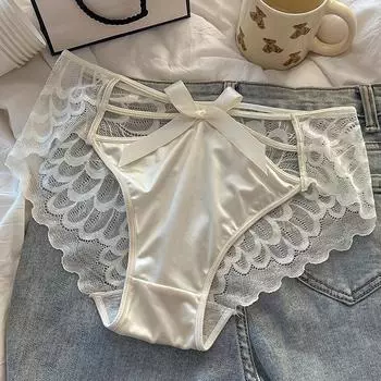 Pure Desire сексуальное кружевное нижнее белье женские трусики с бантом и крестом средняя талия дышащие трусики для девочек M красный