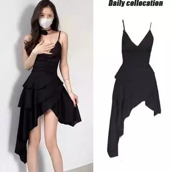 Pure desire сексуальное платье с V-образным вырезом и нерегулярными подвязками, женская весенне-летняя новая короткая плиссированная юбка с объемным цветком на шнуровке S