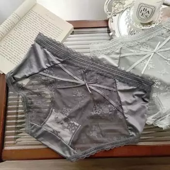 Pure Desire сексуальное кружевное нижнее белье женские летние тонкие женские треугольные шорты трусики средней талии M80-50 kg чёрный