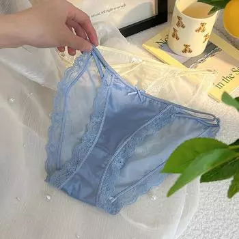 Pure Desire Wind No Trace кружевное нижнее белье женское из чистого хлопка антибактериальное промежность сексуальные обнаженные ощущения быстросохнущие трусики-треугольники с низкой талией для девочек M белый