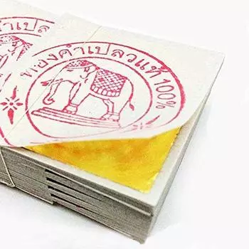 Чистое сусальное золото 24 карат тайское сусальное золото листы набор из 100 шт 4 см x 4 см тайский буддизм празднование ремесла хобби [Товар]