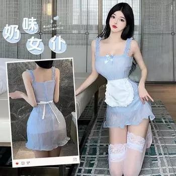 Чистая похоть маленькая горничная сексуальная милая юбка на подтяжках косплей нижнее белье костюм горничной average size