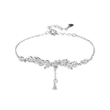Pure Silver 999 Wheat Bracelet Female Ins Style Special Interest Light Luxury Sterling Silver Hand Jewelry 99
