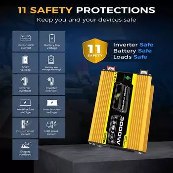 Pure Sine Wave Inverter 12v To Ac 110v 220v 8000/6000/4000/3000w Transformer Power Solar Voltage Converter Inverter G5g6