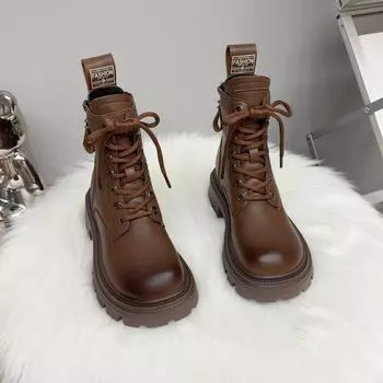 Pure wool Martin boots women s winter 2025 cold-proof high-grade warm heightening short boots snow boots non-slip 35