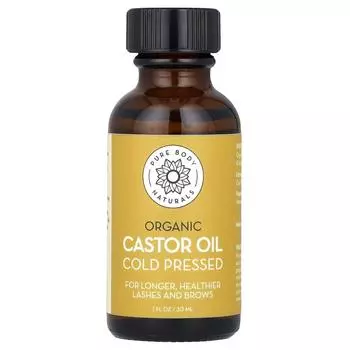 PUREBODYNATURALS Органическое касторовое масло холодного отжима, набор 30 мл, 1 жидкая унция), 1 единица