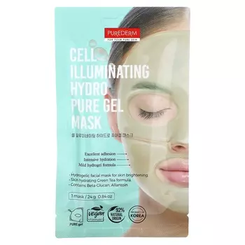 Purederm, Cell Illuminating Hydro Pure Gel Beauty Mask, 1 sheet mask, 24 g (0.84 oz)