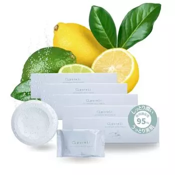 pureLi Ванна Бикарбонат Таблетки Ванна 5 Коробок Слегка Цитрусовый Имбирь По Индивидуально Соли Красоты, Соли, (30 штук), Аромат, Запах, Бесцветный, Завернутый,