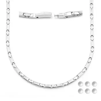 Purity 25 Pieces Germanium Necklace Pure Titanium Necklace Static Elimination Silver Fashion Jewelry [Hachi] 99.99% Men s Women s (55.0)