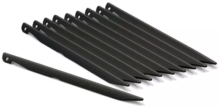 PuroMonte Outdoor Camping Tent Peg Set of 10 Aluminum Color Pegs Black OGK3105SET (BK)