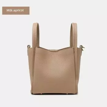 Purple 2025 New Bucket Bag Women s Fancy Bag Women s Crossbody Bag Leather Small Carry Satchel Vegetable Basket Bag Amber Brown