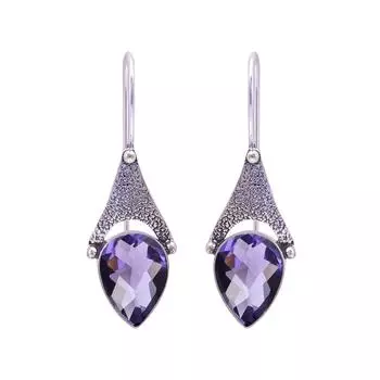 Purple Amethyst 925 Sterling Silver Earring V9641, Purple Earring, Pear Earring, Valentin s Day Gift, Gift For Her, Birthday Gift, Handmade Jewelry, S
