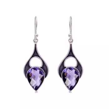 Purple Amethyst 925 Sterling Silver Earring V9681, Purple Earring, Pear Earring, Valentin s Day Gift, Gift For Her, Birthday Gift, Handmade Jewelry, S
