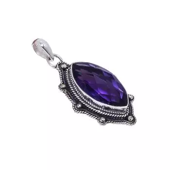 Purple Amethyst 925 Sterling Silver Pendant V9026, Purple Pendant, Marquish Pendant, Valentin s Day Gift, Gift For Her, Birthday Gift, Handmade Jewelr