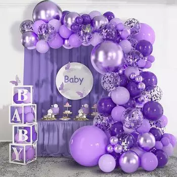 Purple Balloons Garland Arch Kit Latex Ballon Wedding Birthday Party Decoration Kids Adult Wedding Baby Shower Decor Ballons Other