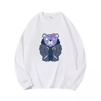 Purple Bear Autumn Clothing Long Sleeved Pure Cotton New Men s and Women s Top, Spring Inner Layer, Basic Shirt, Round Neck Long Sleeved T-shirt M коричневый