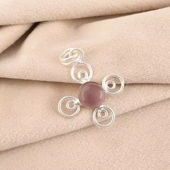 Purple Cat s Eye Gemstone 925 Stamped Silver Jewelry Flower Pendant For Women PP-41-44