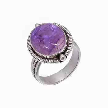 Purple Charoite - Siberia 925 Sterling Silver Ring V5077, Purple Ring, Oval Ring, Valentin s Day Gift, Gift For Her, Birthday Gift, Handmade Jewelry,