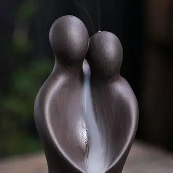Purple Clay Backflow Incense Burner with Creative Design for Valentine s Day Gift Christmas Party Home Decor Tea Pet Friend Gift