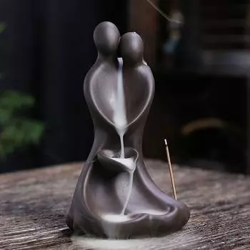 Purple Clay Backflow Incense Burner with Creative Design for Valentine s Day Gift Christmas Party Home Decor Tea Pet Friend Gift