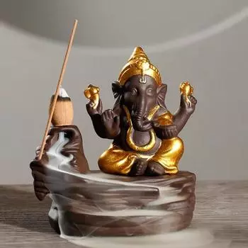 Purple Clay Pagoda Incense Burner Thailand Treasure Elephant Smoke Reverse Flow Incense Burner Home Aromatherapy Ornament Crafts красный