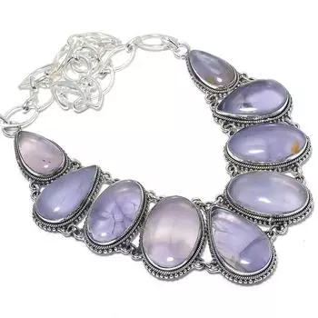 Ювелирное ожерелье из серебра 925 пробы с фиолетовым флюоритом, 18 дюймов JCN484-257