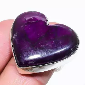 Фиолетовый Лабрадорит Драгоценный камень 925 Стерлинговое серебро Ювелирное кольцо Размер 7.5 T3k23